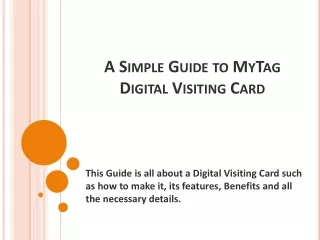 a simple guide to mytag digital visiting card