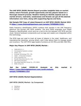the uhf rfid rain market report provides
