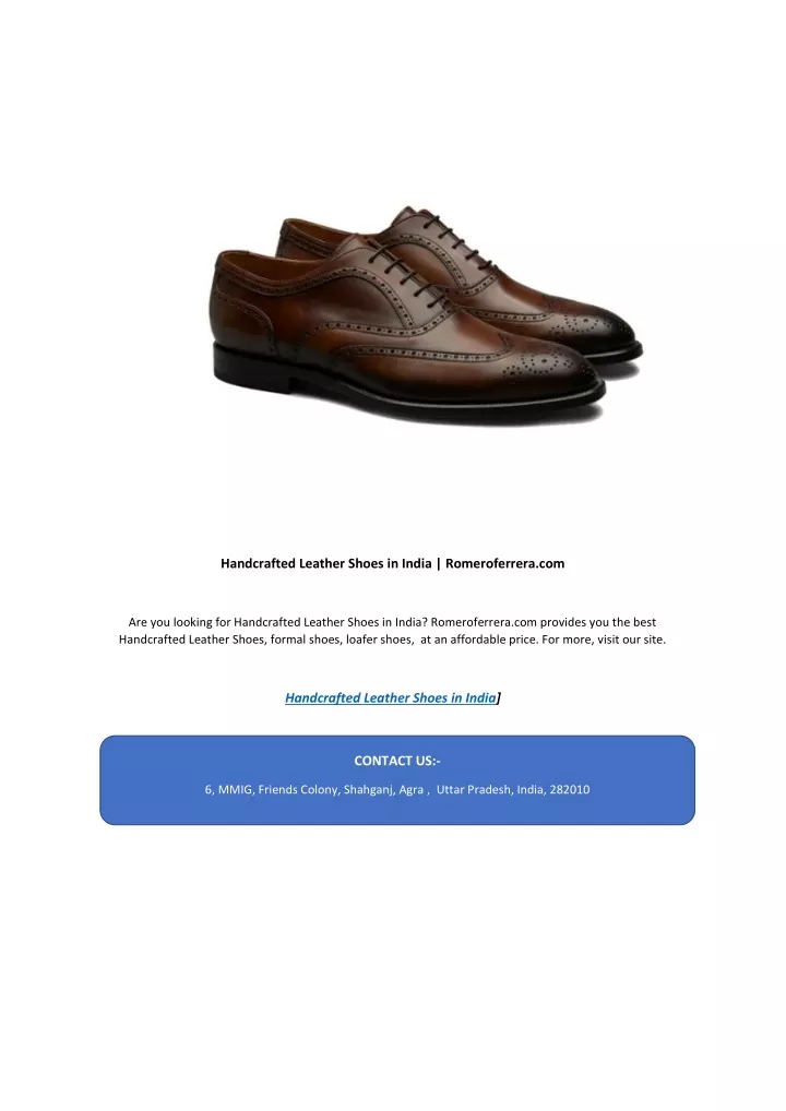 handcrafted leather shoes in india romeroferrera