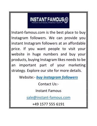 Buy Instagram Followers | Instant-famous.com