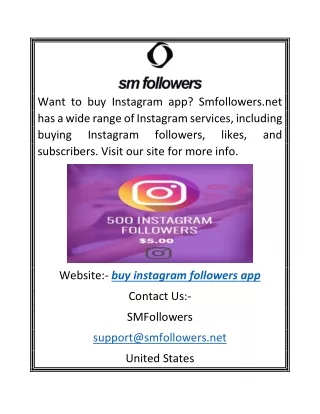 Buy Instagram Followers App | Smfollowers.net