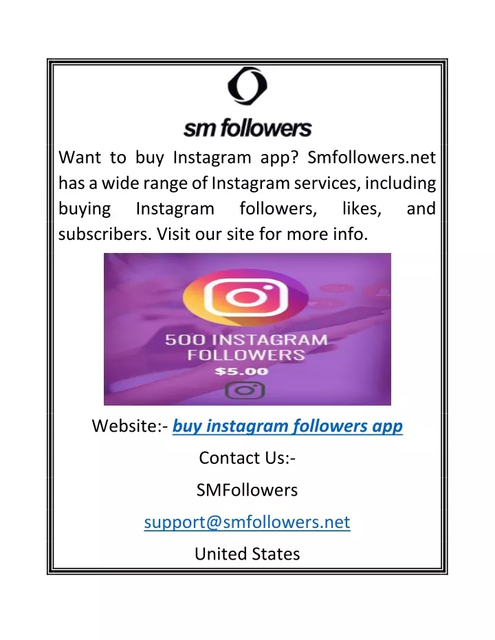 want to buy instagram app smfollowers