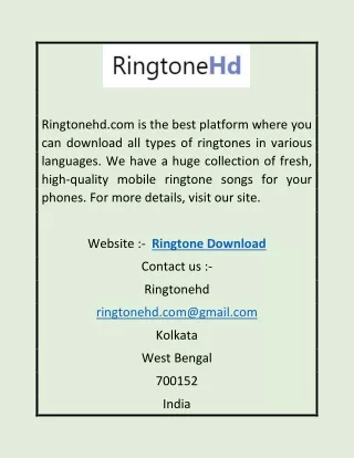 Ringtone Download | Ringtonehd.com
