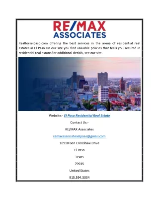 El Paso Residential Real Estate | Realtorselpaso.com