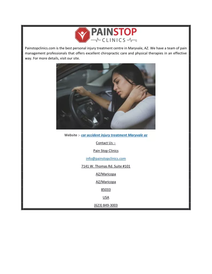 painstopclinics com is the best personal injury