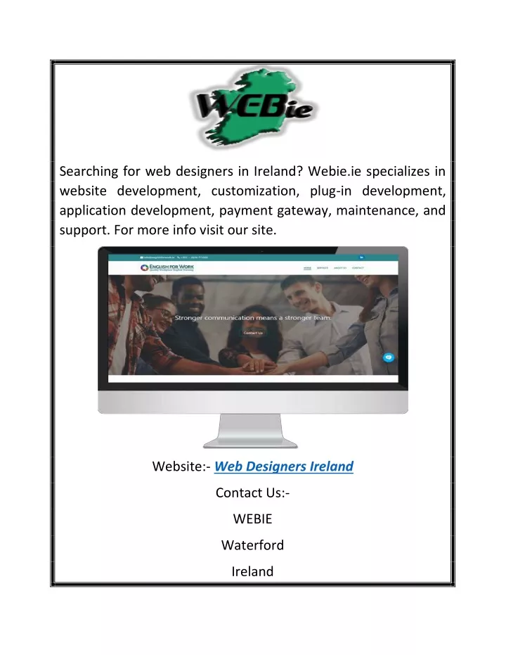 searching for web designers in ireland webie