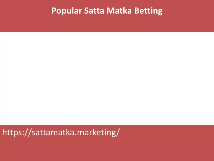 popular satta matka betting