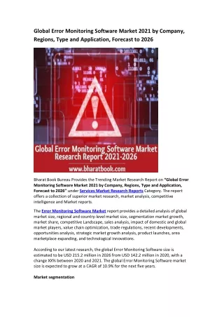 global error monitoring software market 2021