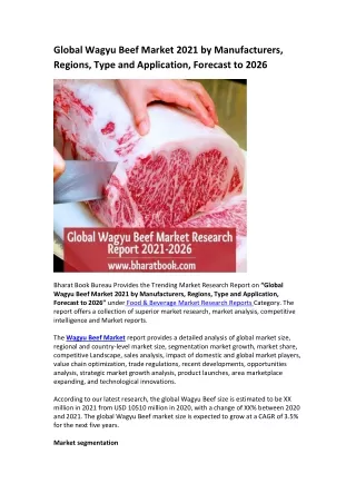 global wagyu beef market 2021 by manufacturers