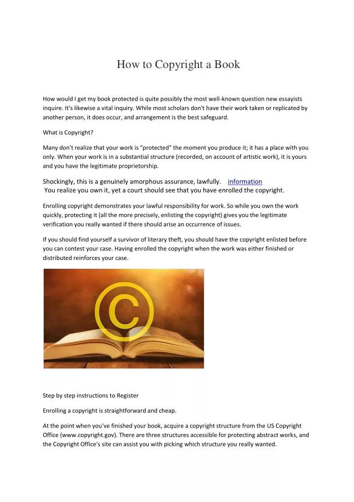 how to copyright a book