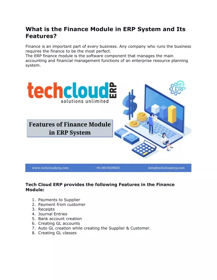 what is the finance module in erp system