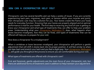 how can a chiropractor help you