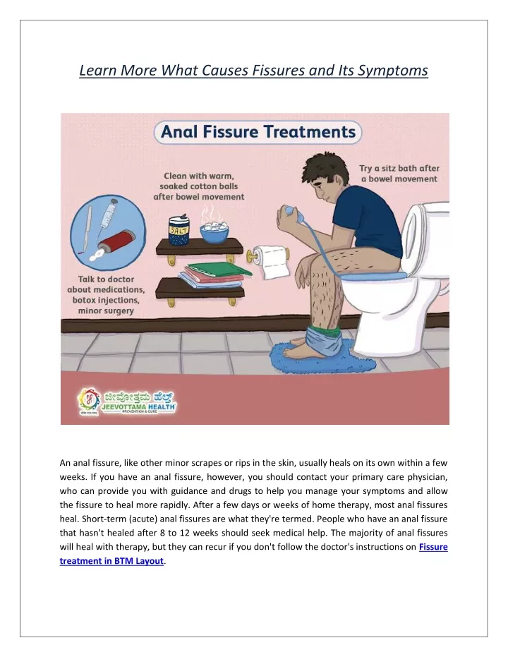 learn more what causes fissures and its symptoms