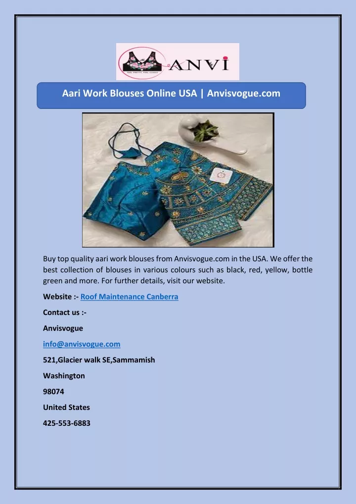 aari work blouses online usa anvisvogue com