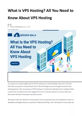 What is VPS Hosting? All You Need to Know About VPS Hosting