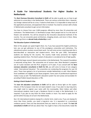 a guide for international students for higher