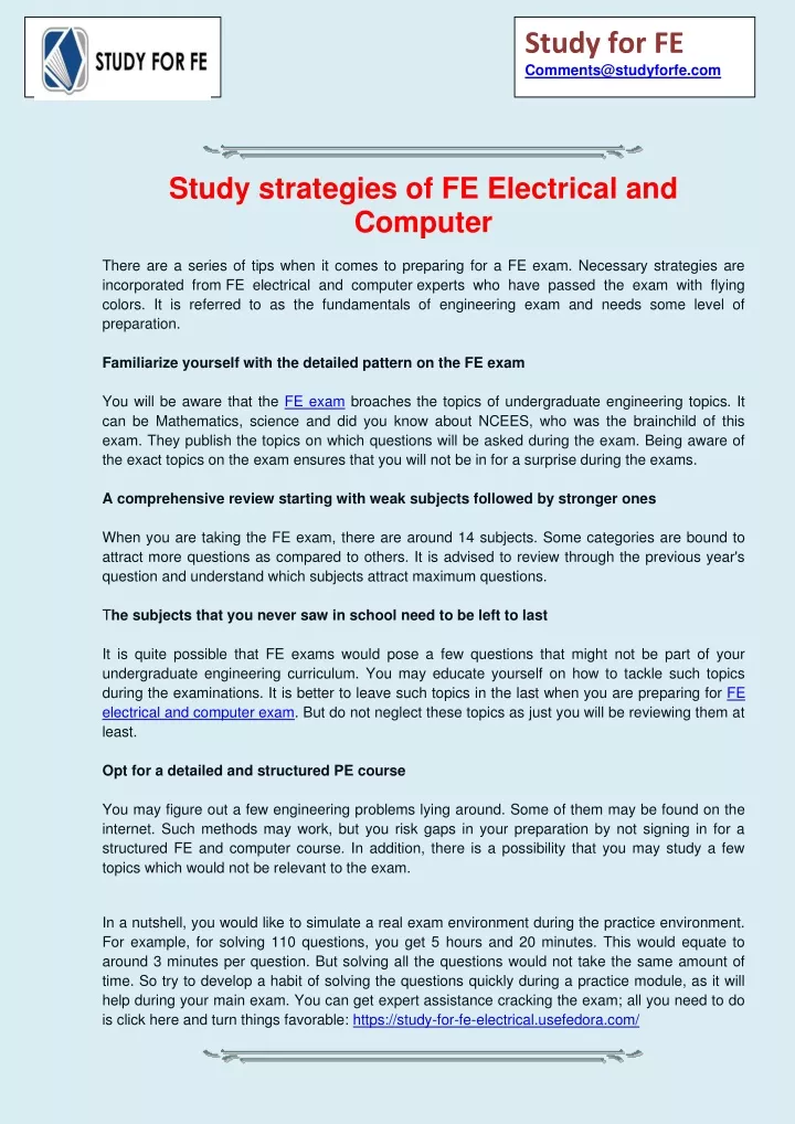 study for fe comments@studyforfe com