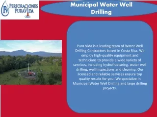Municipal Water Well Drilling