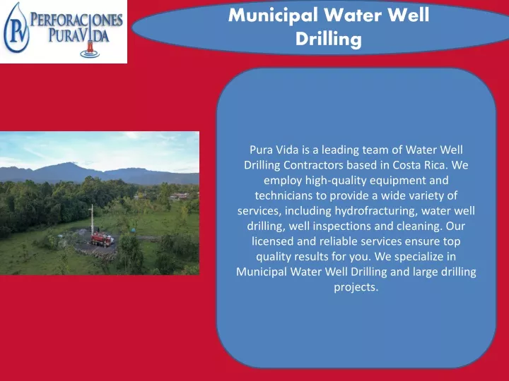 municipal water well drilling