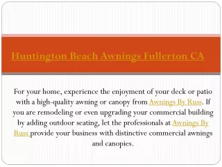 Huntington Beach Awnings Fullerton CA