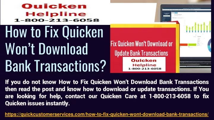 how to fix quicken won t download bank transactions