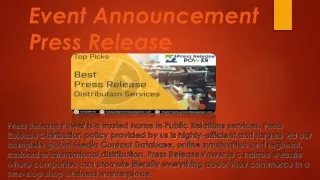 event announcement p ress release