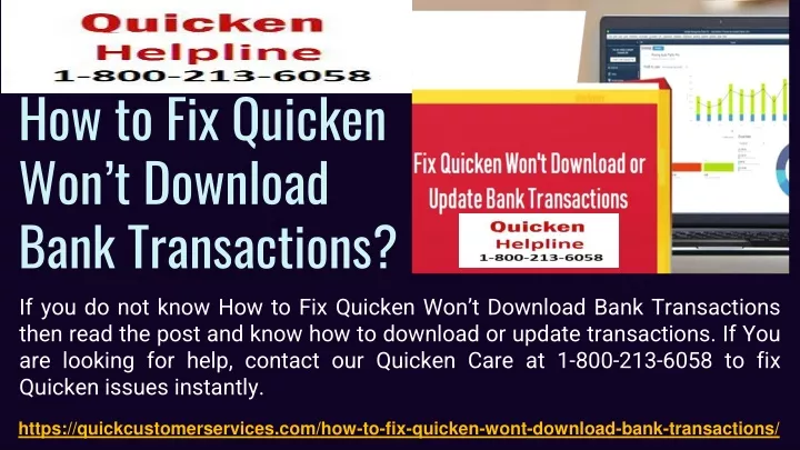 how to fix quicken won t download bank