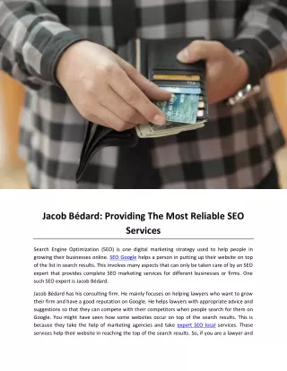 Jacob Bédard Providing The Most Reliable SEO Services