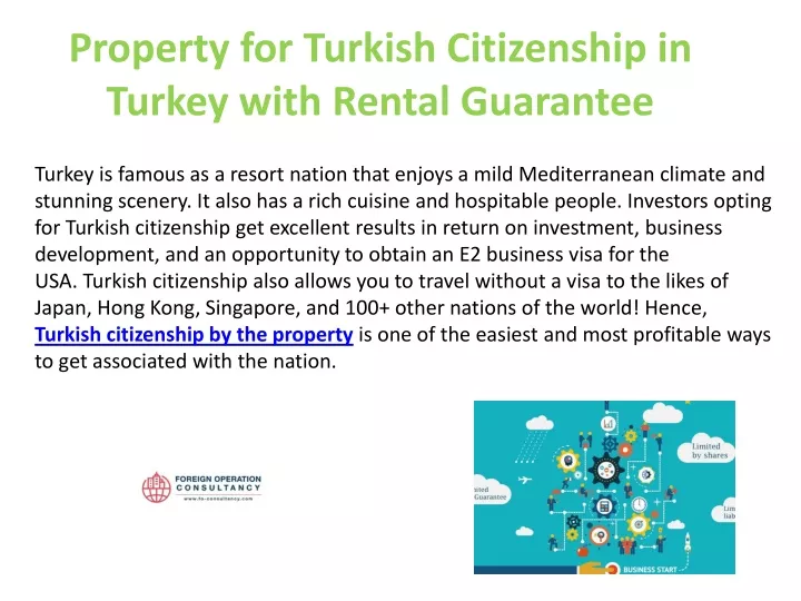 property for turkish citizenship in turkey with rental guarantee
