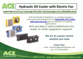 Hydraulic Oil Coolers with Electric Fan