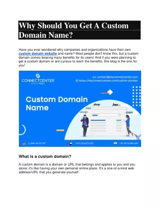 Why Should You Get A Custom Domain Name