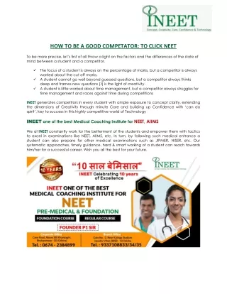 how to be a good competator to click neet