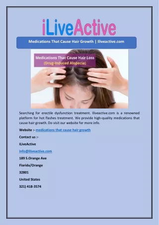 Medications That Cause Hair Growth | Iliveactive.com
