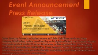 event announcement press release
