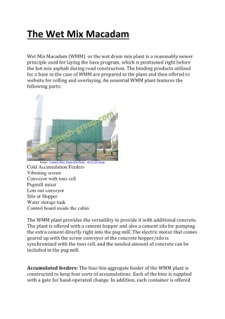 the wet mix macadam wet mix macadam