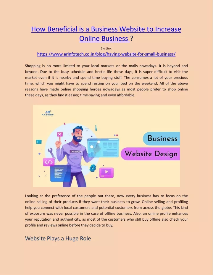 how beneficial is a business website to increase online business