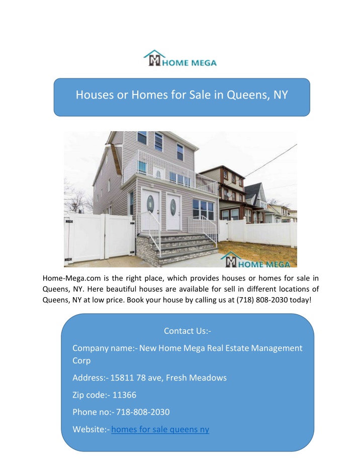 houses or homes for sale in queens ny