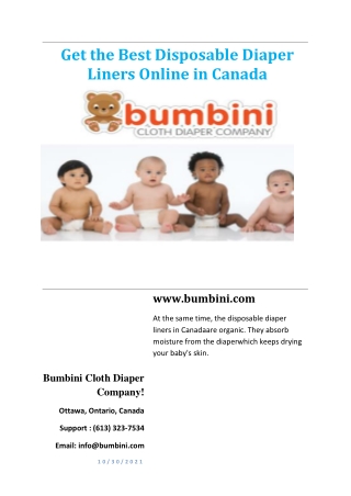Get the Best Disposable Diaper Liners Online in Canada