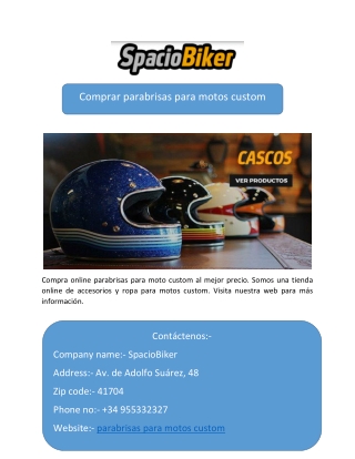comprar parabrisas para motos custom