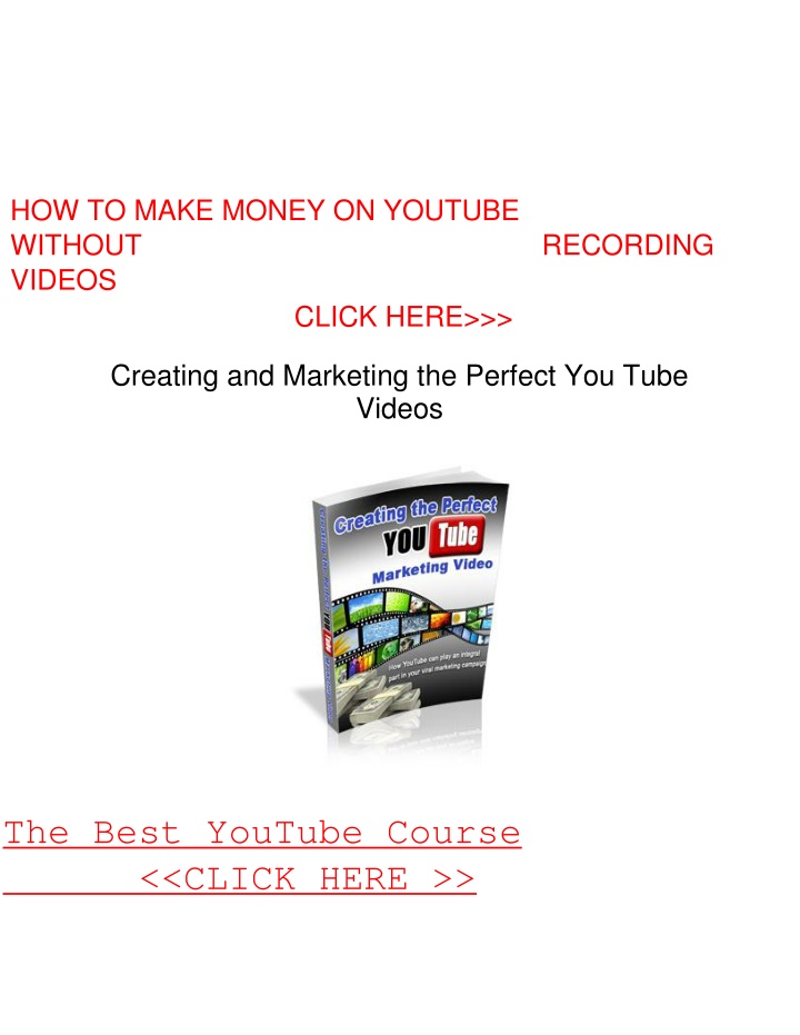 how to make money on youtube without recording