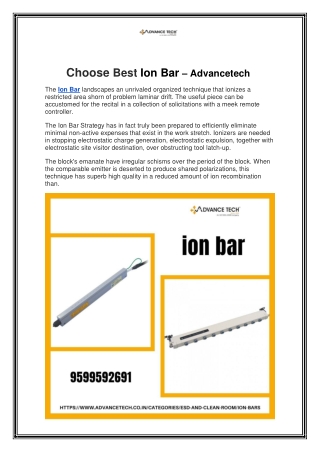Choose Best Ion Bar – Advancetech