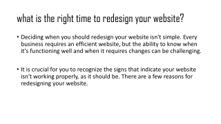 what is the right time to redesign your website