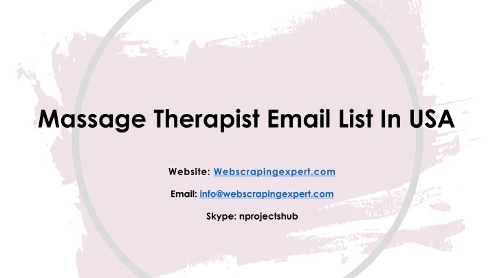 massage therapist email list in usa