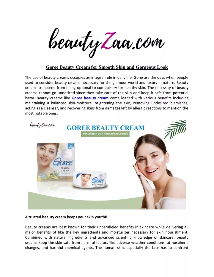 goree beauty cream for smooth skin and gorgeous