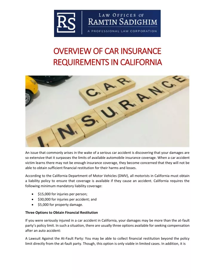 overview of car insurance overview