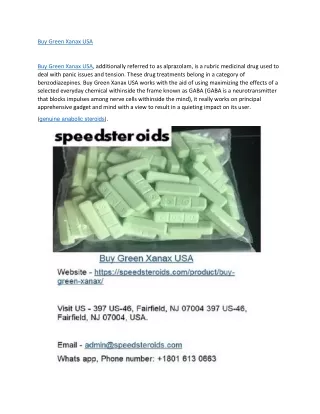 Buy Green Xanax USA