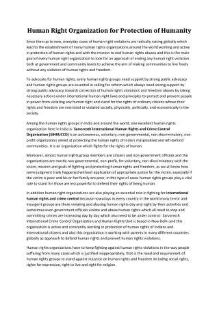 human right organization for protection