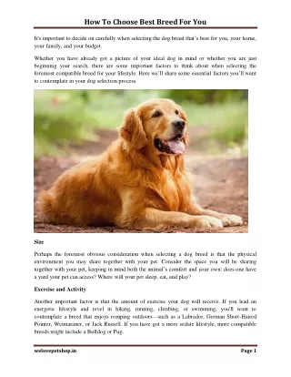how to choose best breed for you