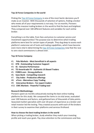 Top 10 Forex Company - FIDO MARKETS
