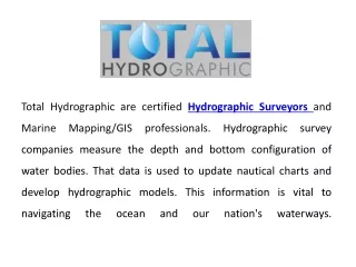 total hydrographic are certified hydrographic